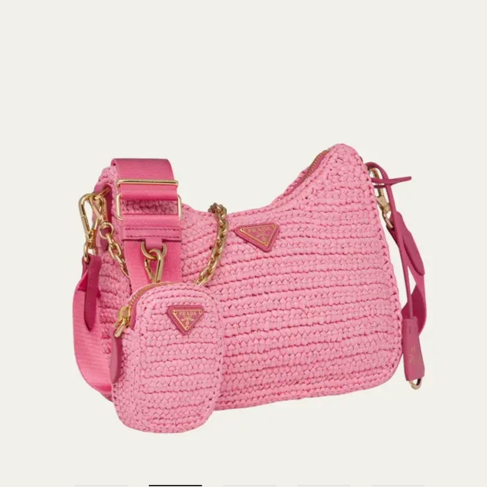 Prada Re-Edition 2005 Raffia chain shoulder bag